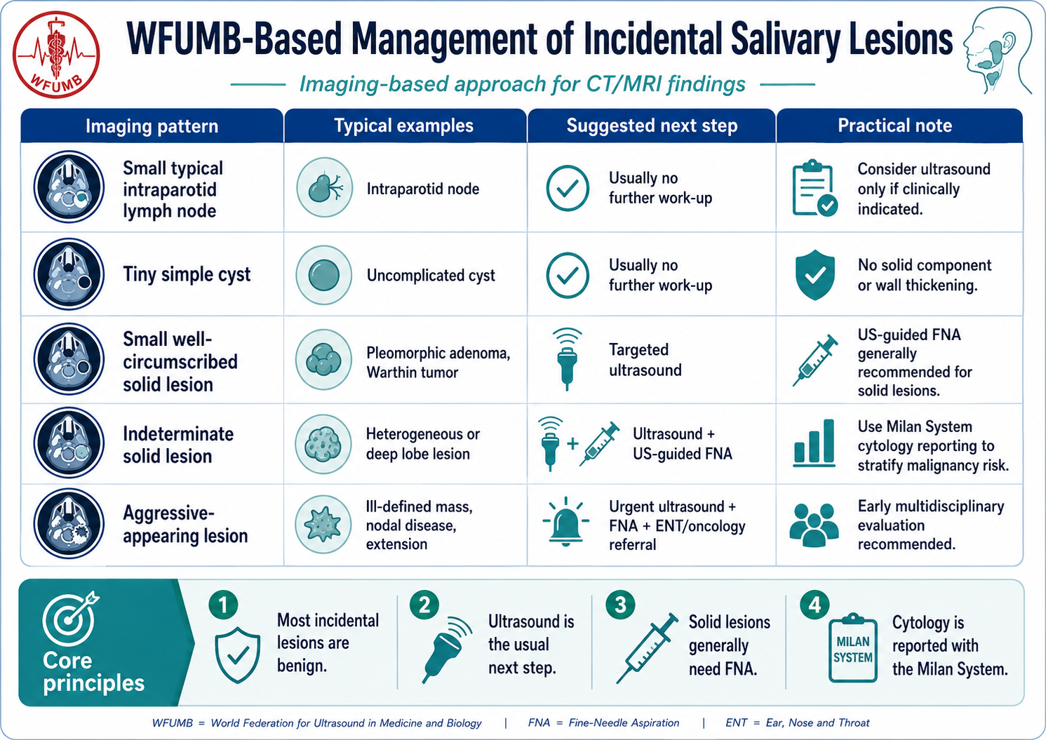 WFUMB-based management of incidental salivary lesions
