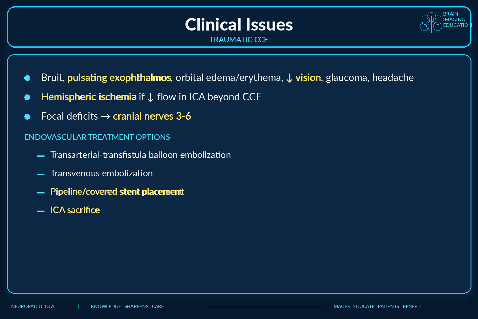 Clinical issues and treatment options for traumatic CCF